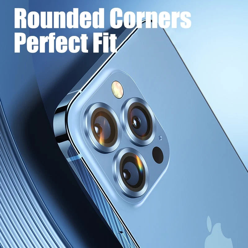 Camera Lens Protector Scratch-Resistant Clear Glass & Aluminum Alloy Ring