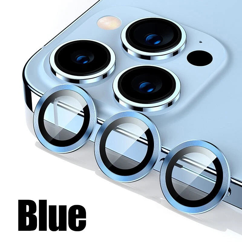 Camera Lens Protector Scratch-Resistant Clear Glass & Aluminum Alloy Ring
