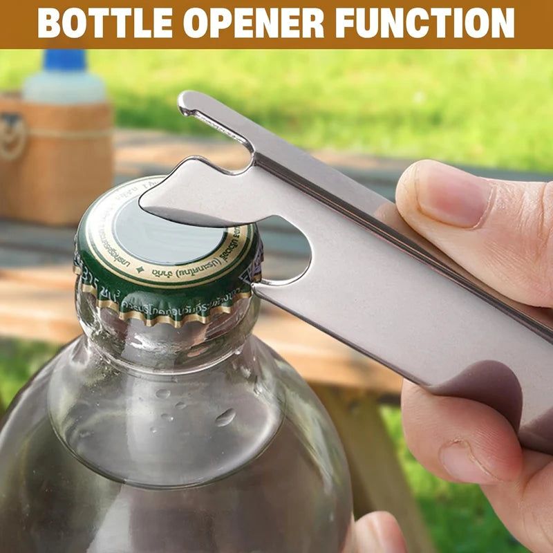 Camping Cutlery Set Foldable 4-In-1 Stainless Steel