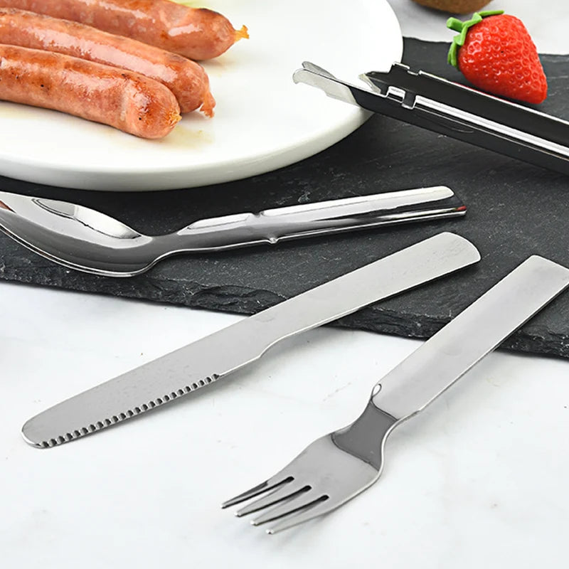 Camping Cutlery Set Foldable 4-in-1 Stainless Steel