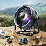 Camping Fan Turbo Airflow & Night Light Dual USB Type-C