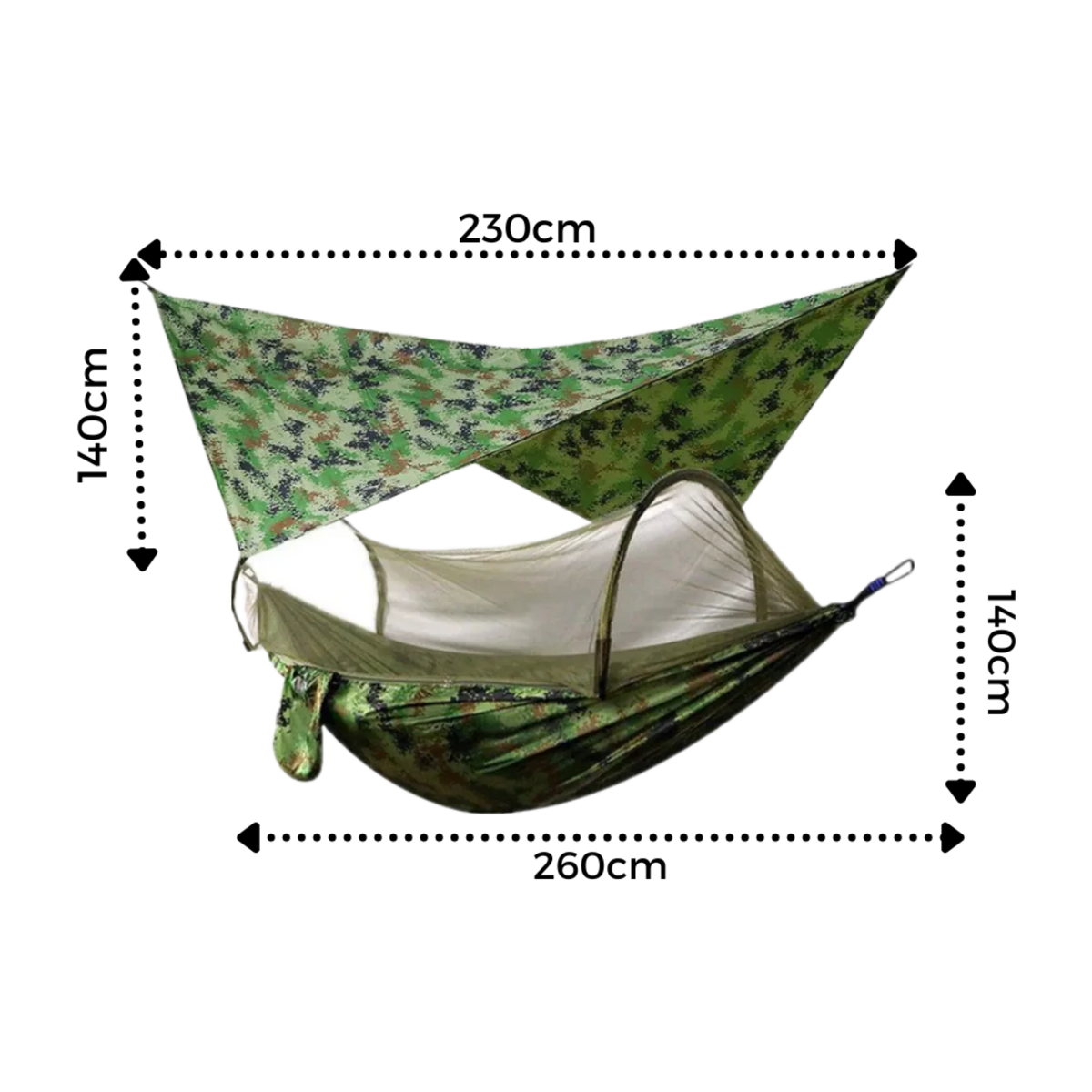 Camping Hammock Integrated Mosquito Net Parachute Nylon 400 Lb
