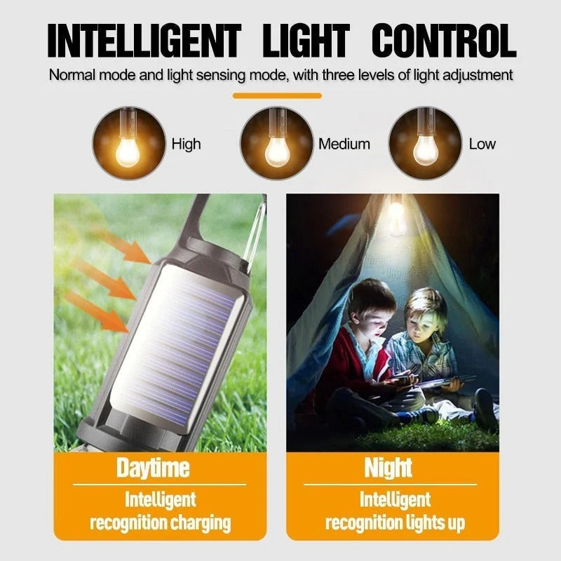 Camping Lantern Solar & USB Rechargeable 3 Brightness Modes