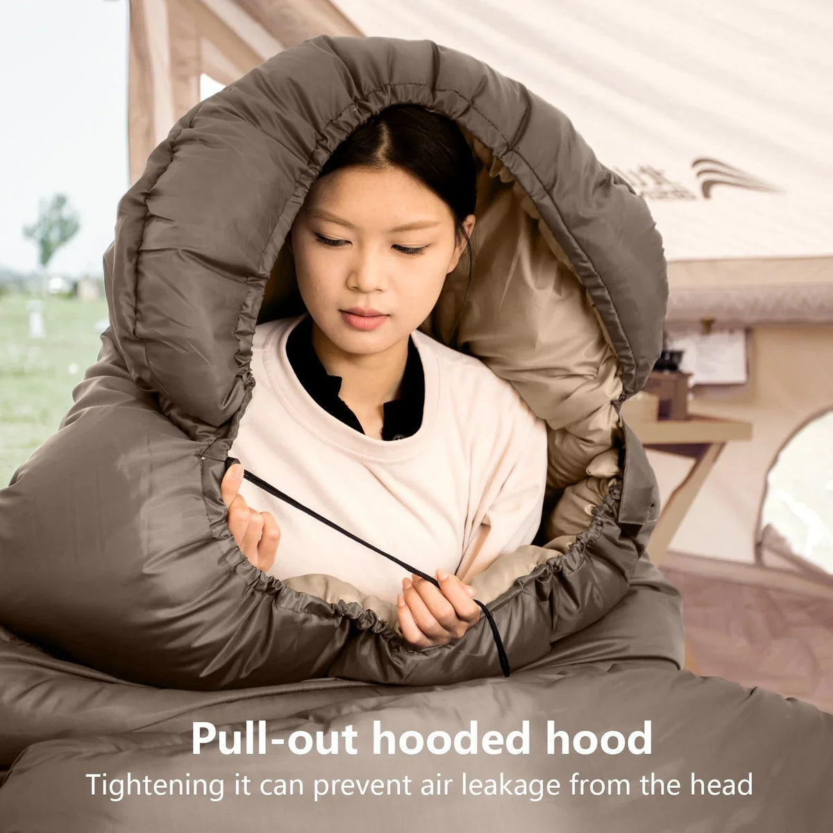 Camping Sleeping Bag Extra-Wide 100 cm All-Season Compression Bag