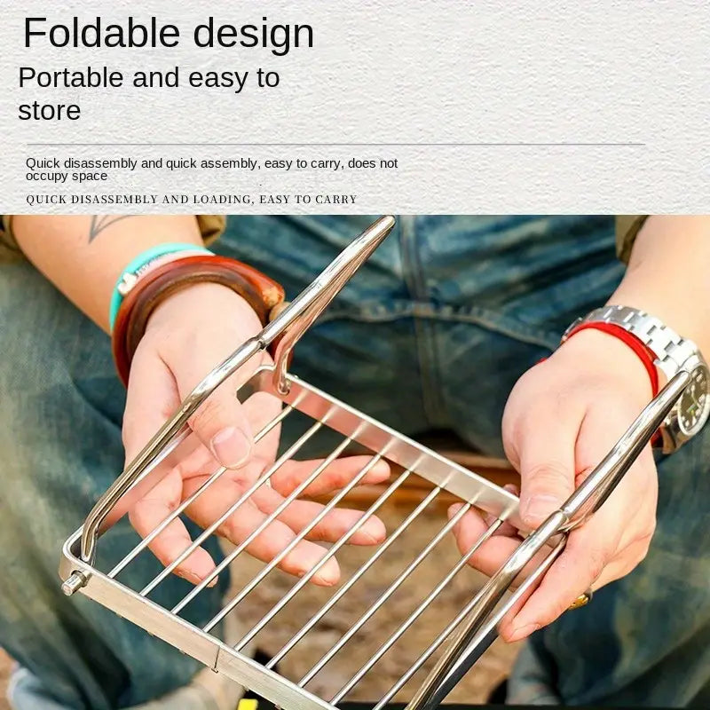 Camping Stove Rack Stainless Steel Foldable