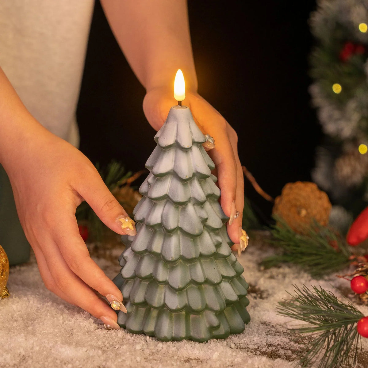 Candle Fir Tree Sculpted Eco-Friendly Wax