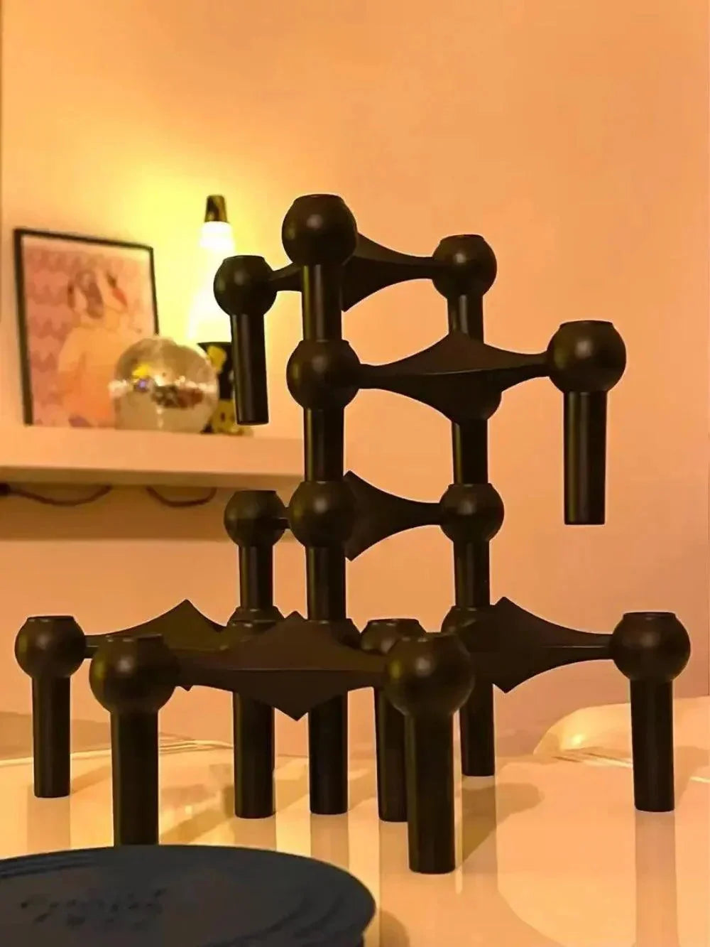 Candle Holder Modular Coated Steel Sculptural Design