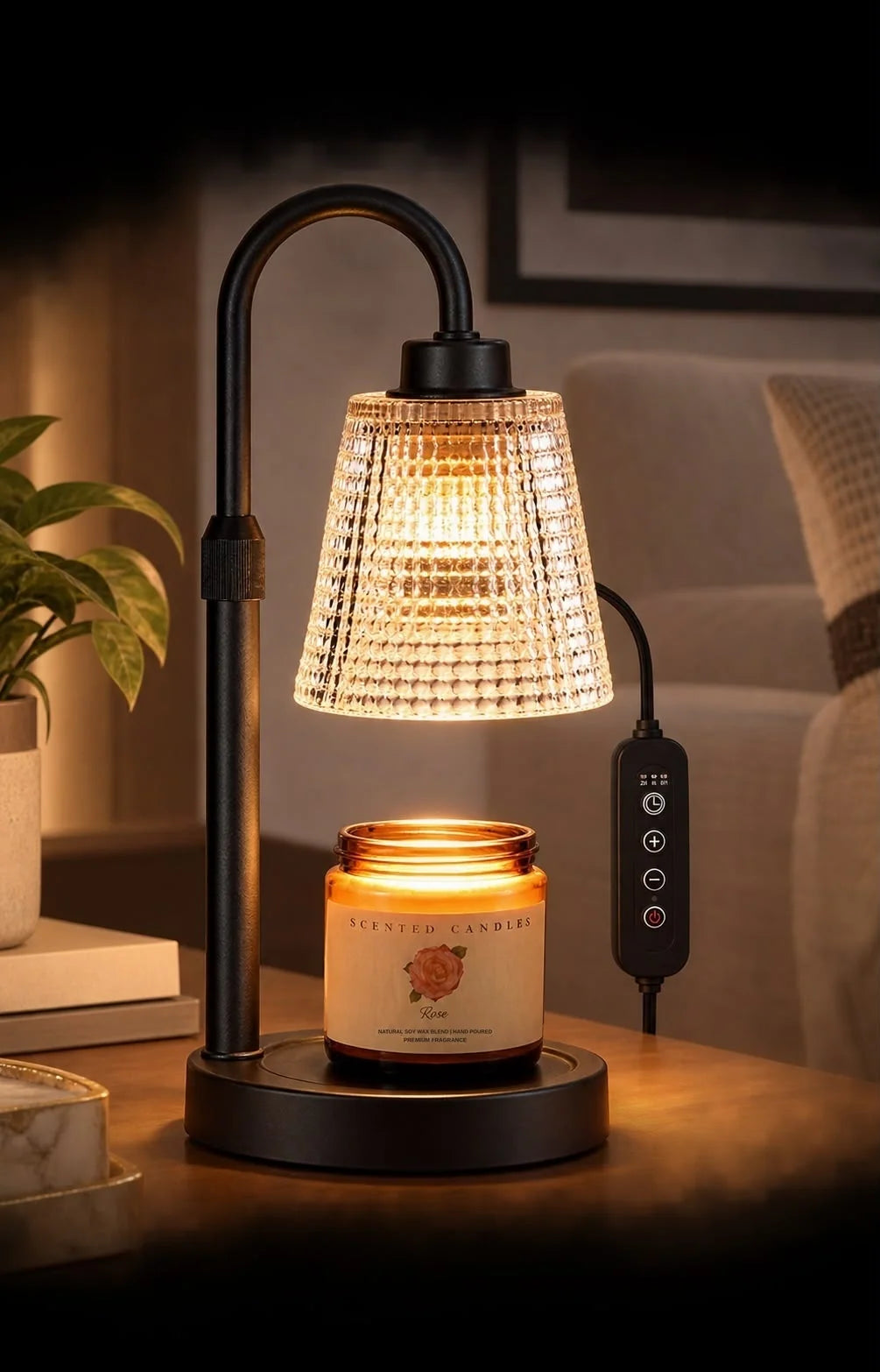 Candle Warmer Lamp Flame-Free Adjustable Height Auto-Off Timer Set of 3