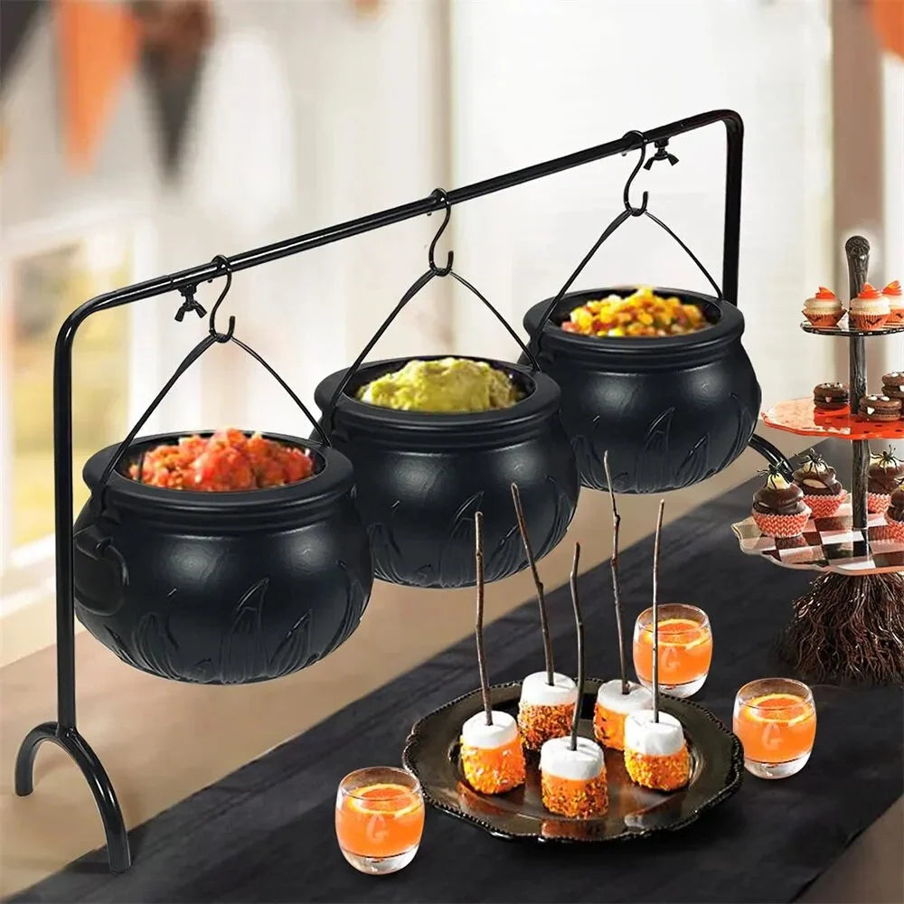 Candy Bowl Set Halloween Witch-Themed Plastic 3-Piece