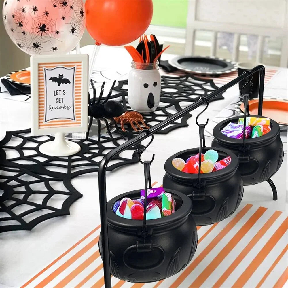 Candy Bowl Set Halloween Witch-Themed Plastic 3-Piece