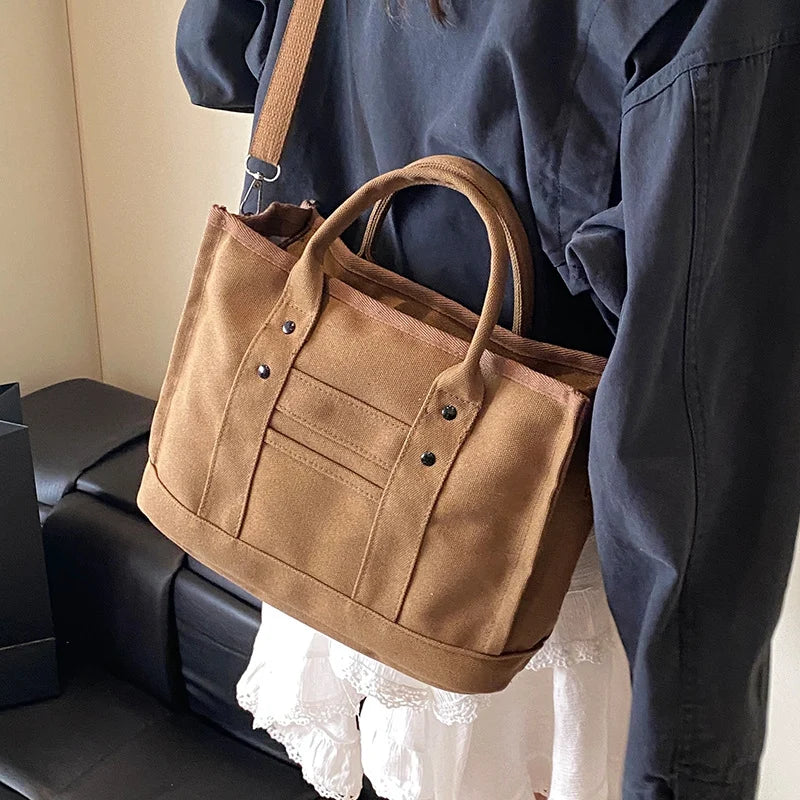 Canvas Tote Bag Spacious Interior Adjustable Shoulder Strap