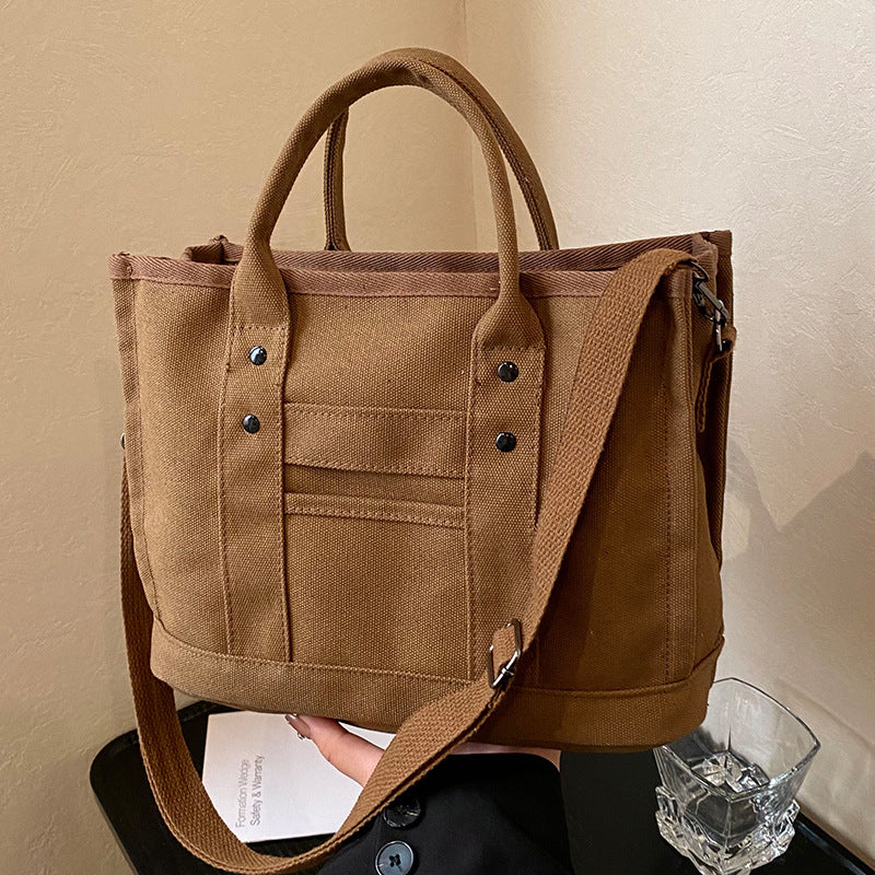Canvas Tote Bag Spacious Interior Adjustable Shoulder Strap