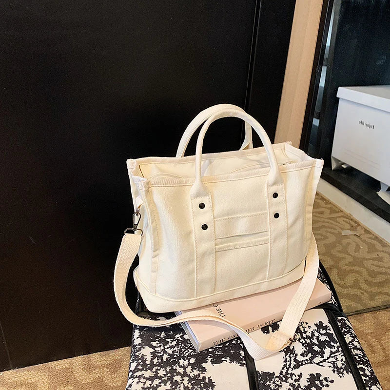 Canvas Tote Bag Spacious Interior Adjustable Shoulder Strap