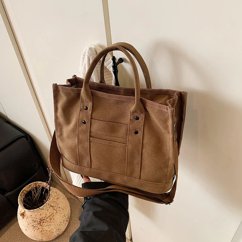 Canvas Tote Bag Spacious Interior Adjustable Shoulder Strap
