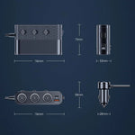 Car Adapter 7-In-1 3x12V Sockets & 4 USB Ports