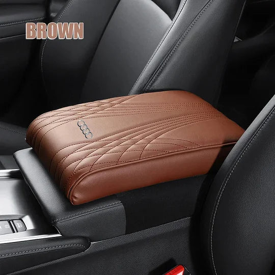 Car Armrest Cushion Memory Foam Water-Resistant Faux Leather