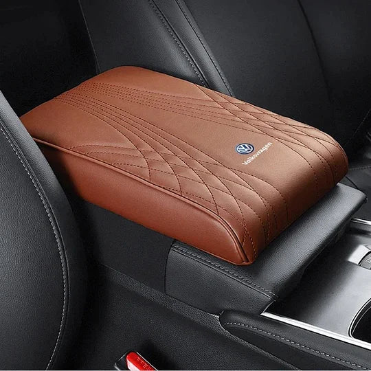 Car Armrest Cushion Memory Foam Water-Resistant Faux Leather