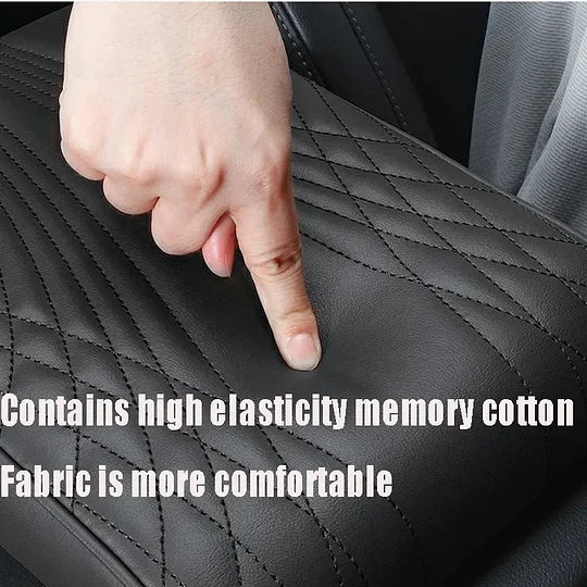 Car Armrest Cushion Memory Foam Water-Resistant Faux Leather
