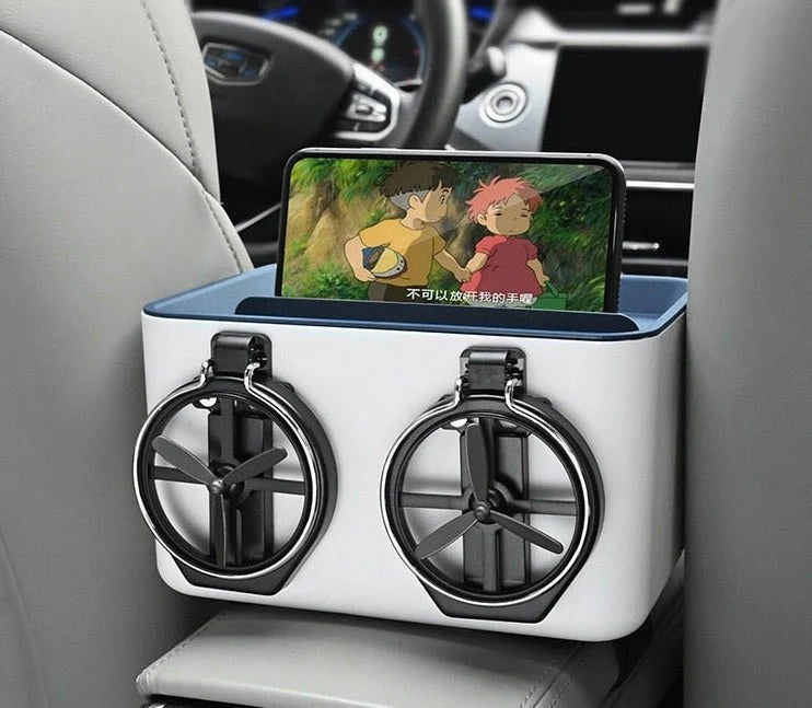 Car Armrest Organizer ABS Built-In Cup Holder