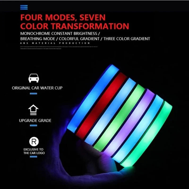 Car Coaster Set 2-Piece LED Motion-Activated USB-Rechargeable