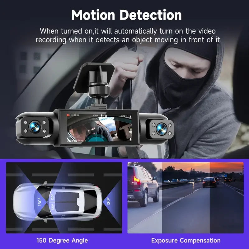 Car Dash Camera 4-Channel Infrared Night Vision Wi-Fi
