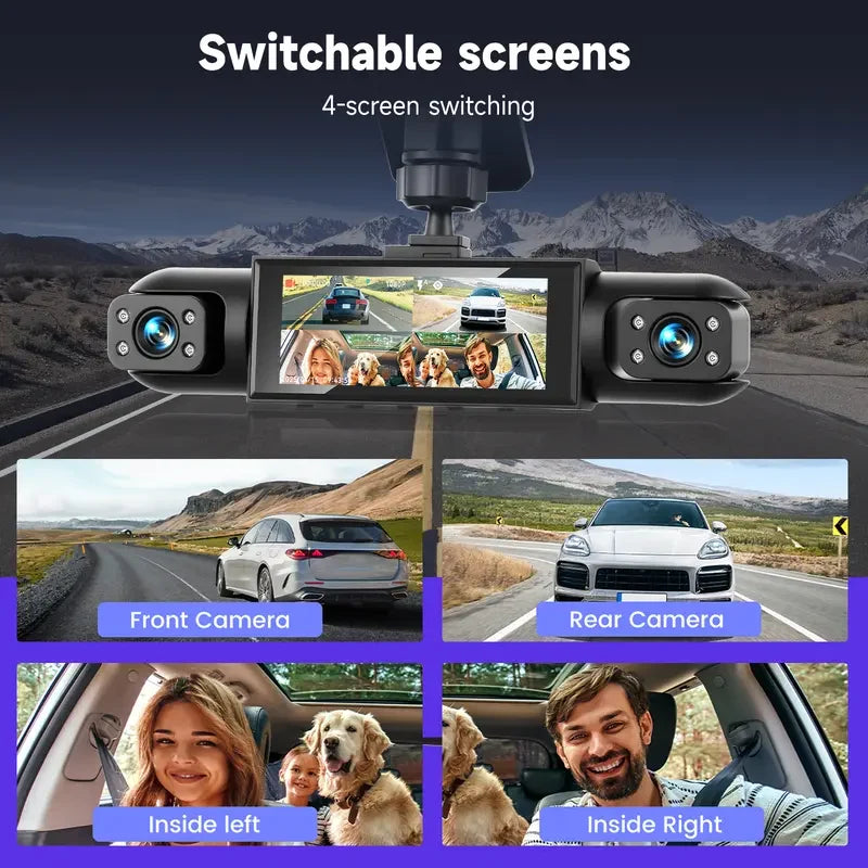Car Dash Camera 4-Channel Infrared Night Vision Wi-Fi