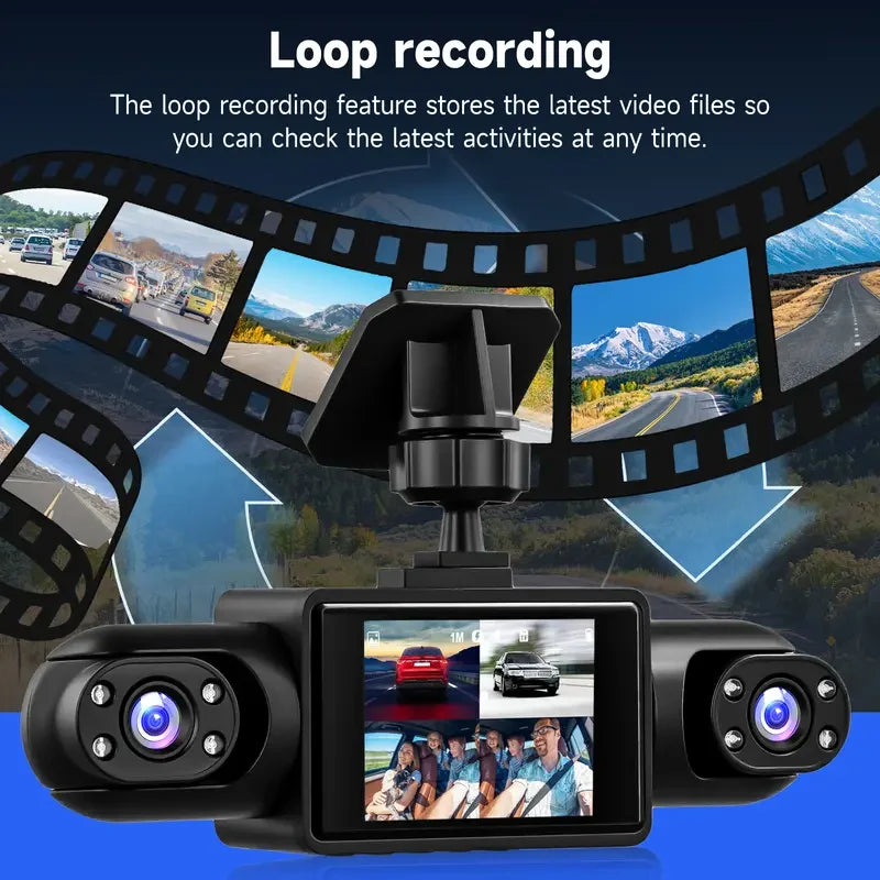 Car Dash Camera 4-Channel Infrared Night Vision Wi-Fi