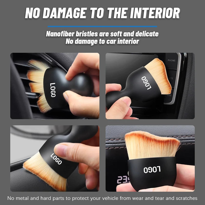 Car Detailing Brush Soft Bristles Non-Slip Grip Wet & Dry Use