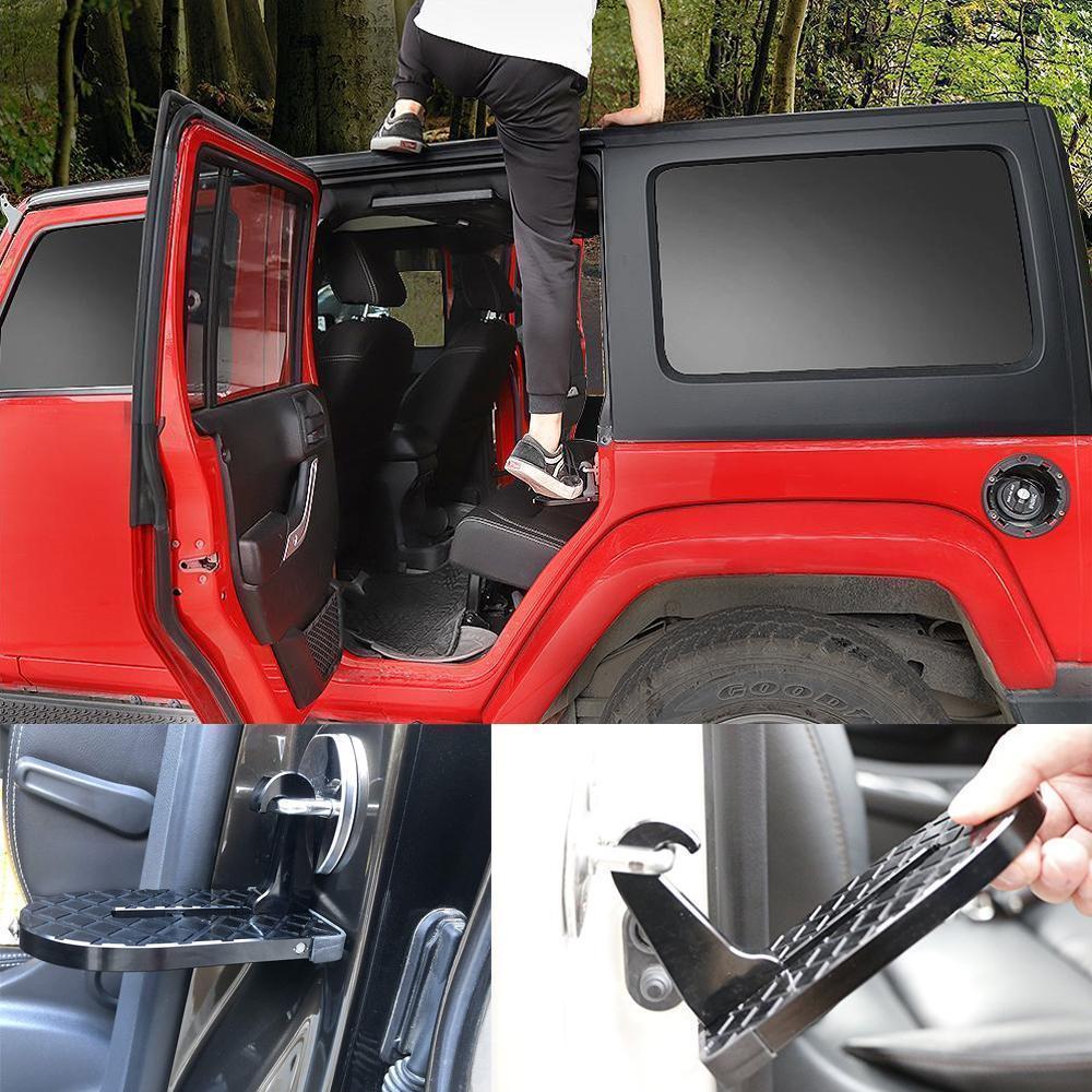Car Door Step Foldable Non-Slip Silicone Pad Emergency Hammer