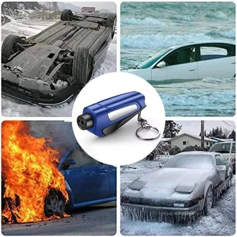 Car Emergency Hammer Steel Impact Tip Seatbelt Cutter Mountable