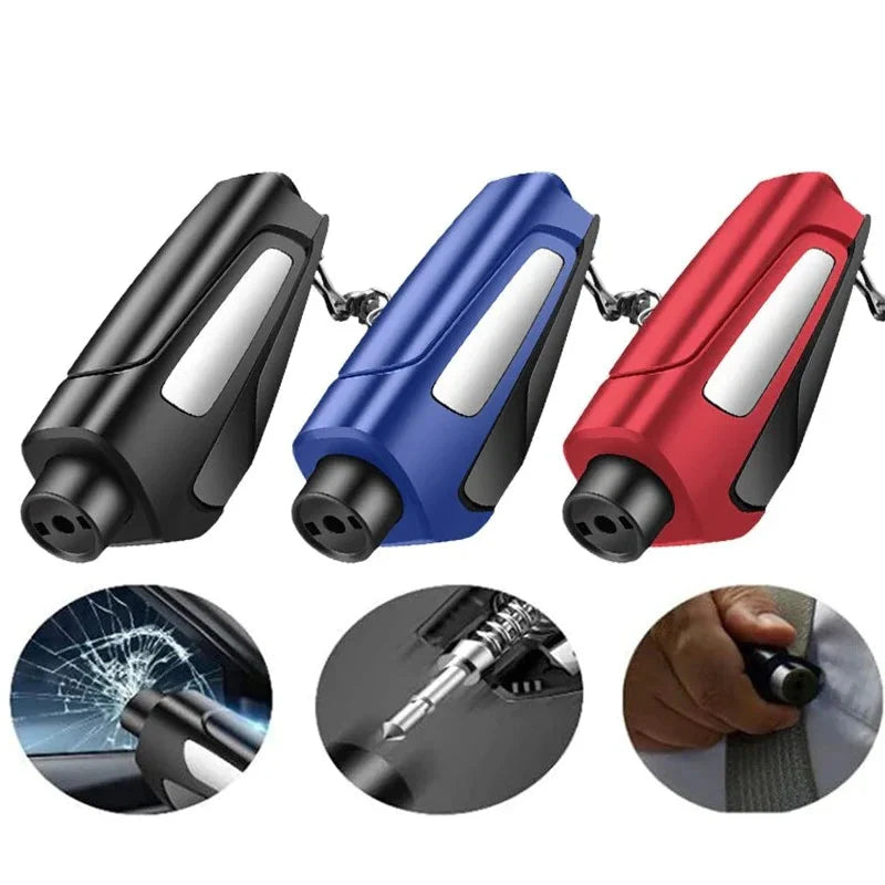 Car Emergency Hammer Steel Impact Tip Seatbelt Cutter Mountable