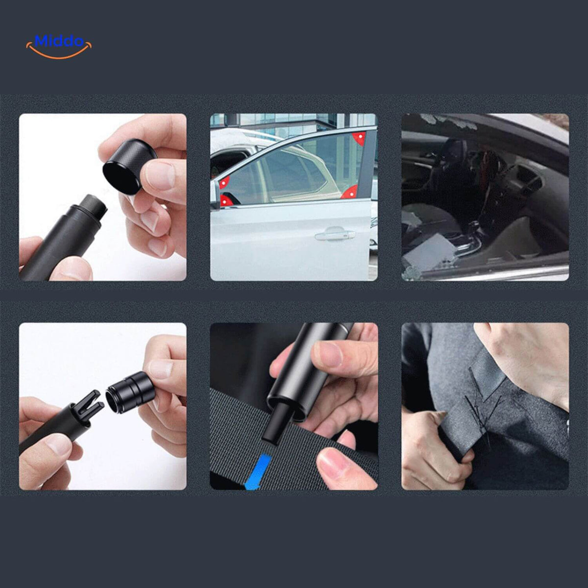 Car Escape Tool Glass Breaker & Seat Belt Cutter