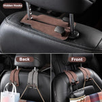 Car Headrest Hooks 2-Pack Rotating 30 lb Capacity