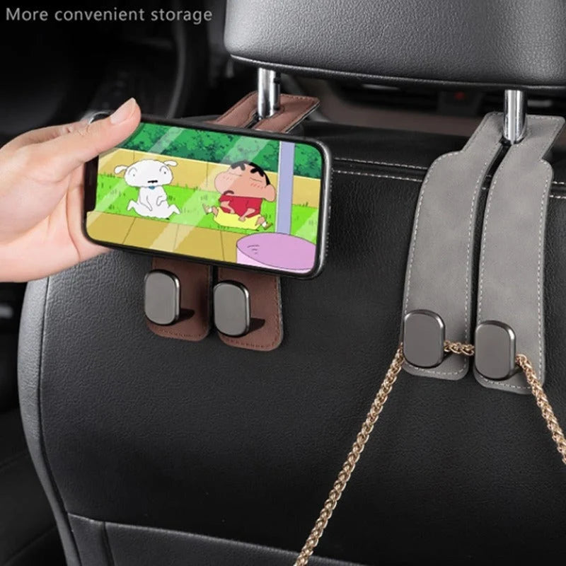 Car Headrest Hooks 2-Pack Rotating 30 lb Capacity