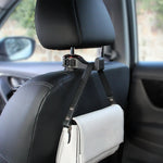 Car Headrest Phone Holder 360° Swivel & Bag Hanger