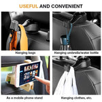 Car Headrest Phone Holder 360° Swivel & Bag Hanger