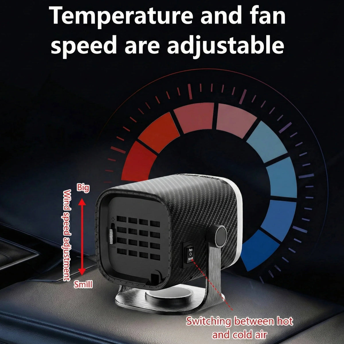 Car Heater & Windshield Defroster Ceramic Adjustable Airflow