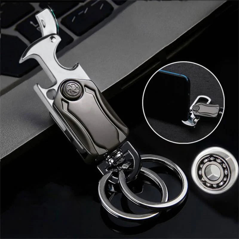 Car Keychain Rotating Bottle Opener & Phone Stand