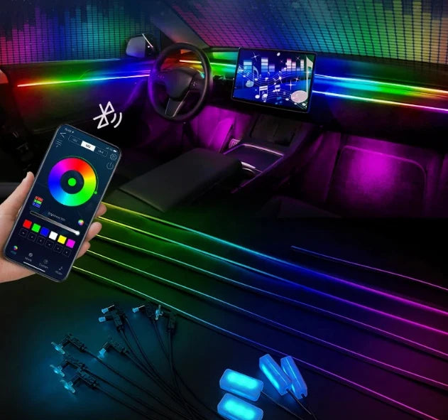 Car LED Strip Lights RGB Music-Sync Self-Adhesive
