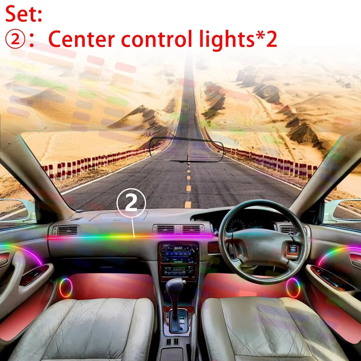 Car LED Strip Lights RGB Music-Sync Self-Adhesive