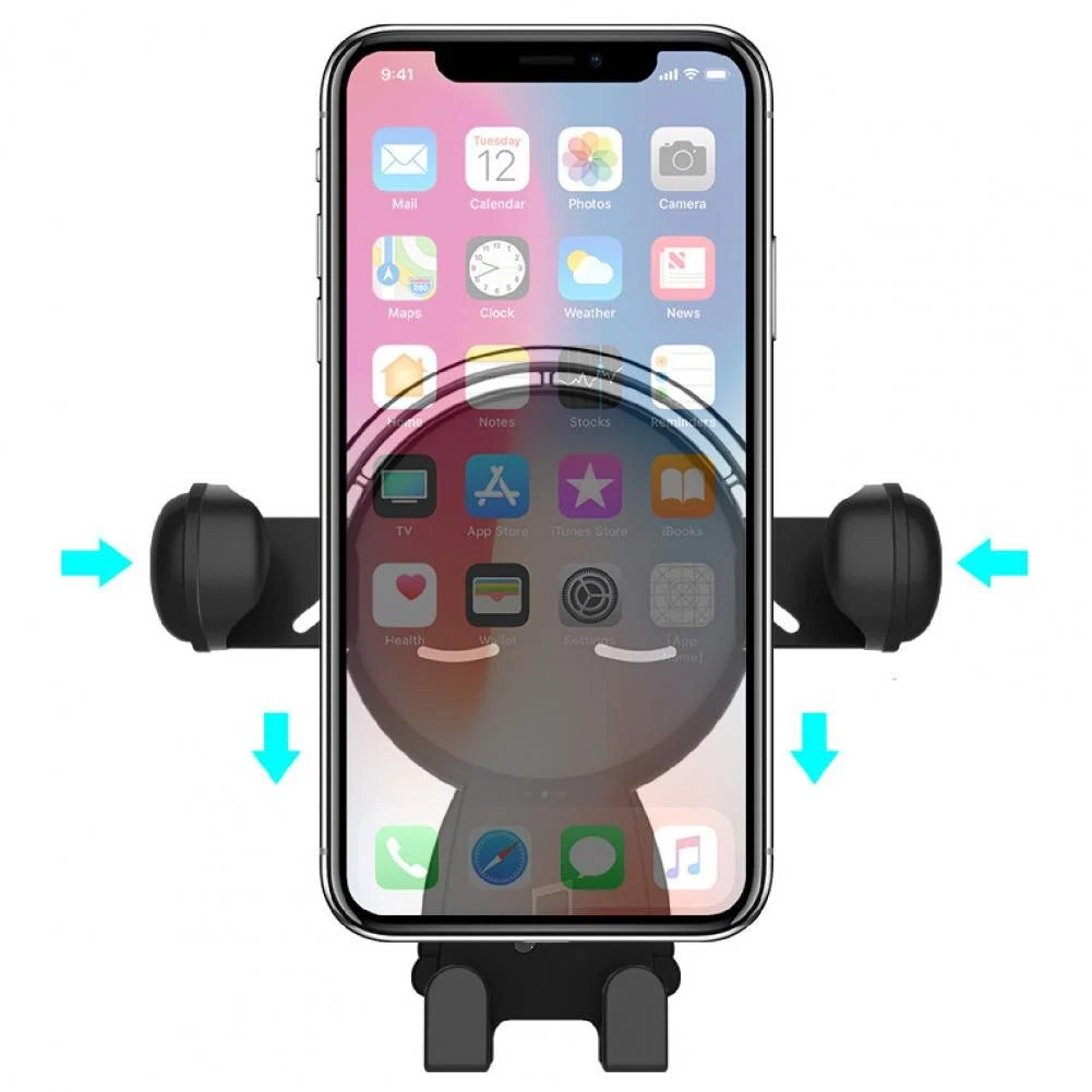 Car Phone Holder Gravity Clamp 360° Rotating One-Handed Operation