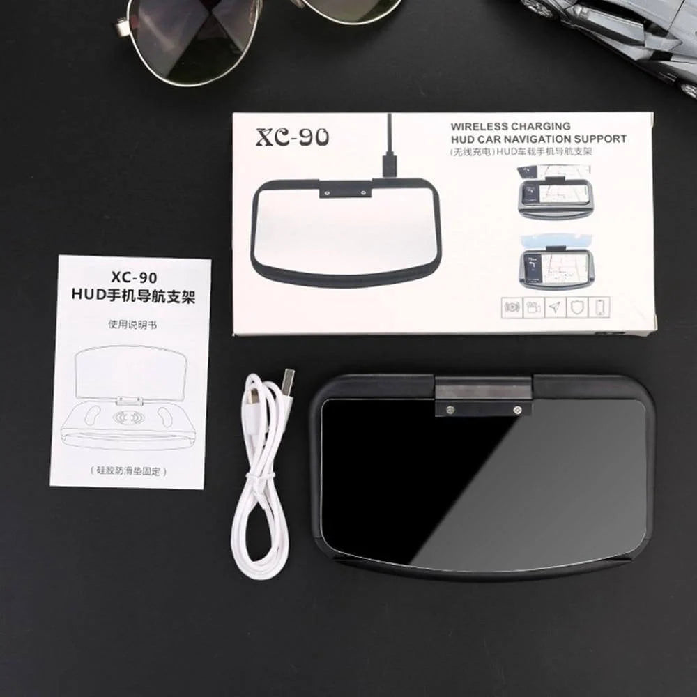 Car Phone Holder Head-Up Navigation Display Wireless Charging