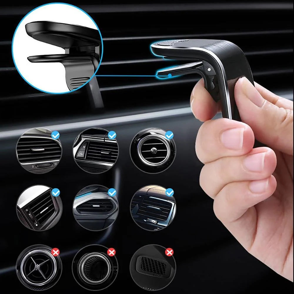 Car Phone Holder Magnetic Air Vent Mount Hands-Free Viewing