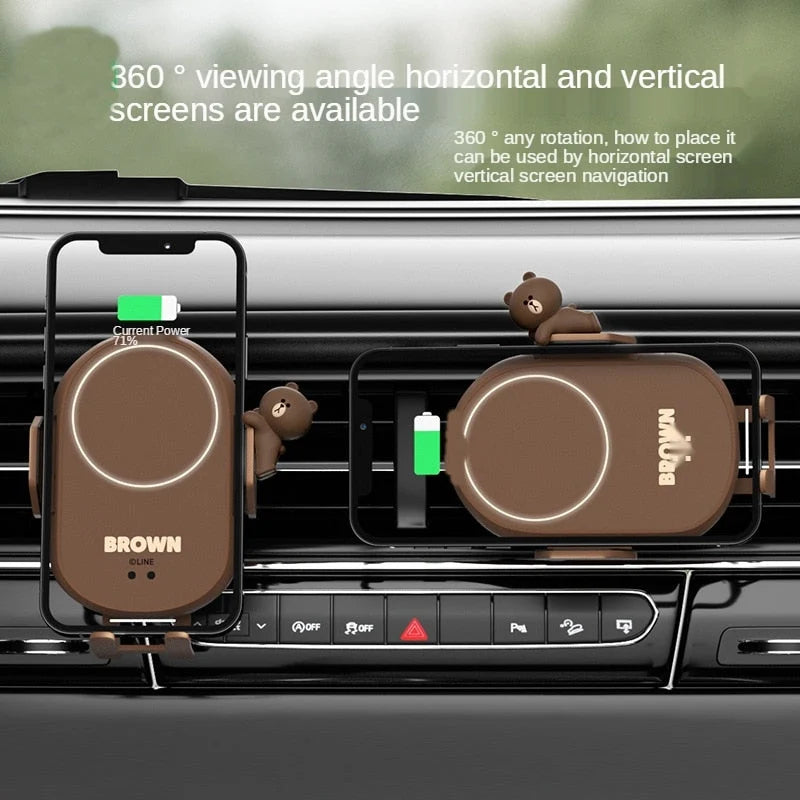 Car Phone Holder Suction Cup Wireless Charging
