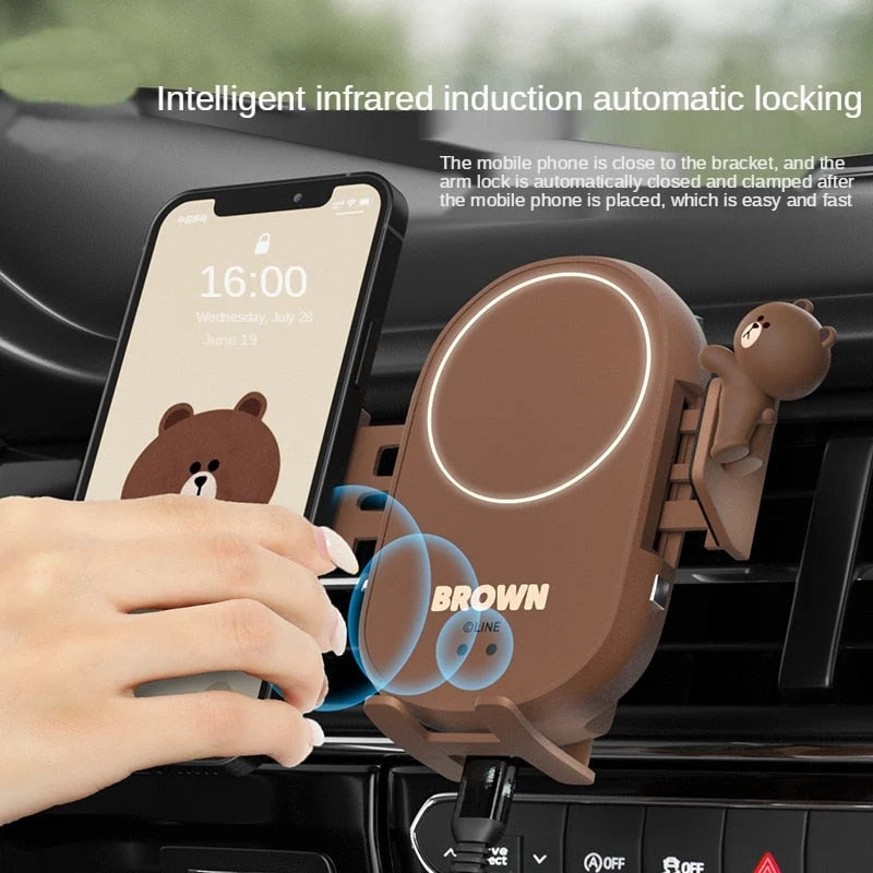 Car Phone Holder Suction Cup Wireless Charging