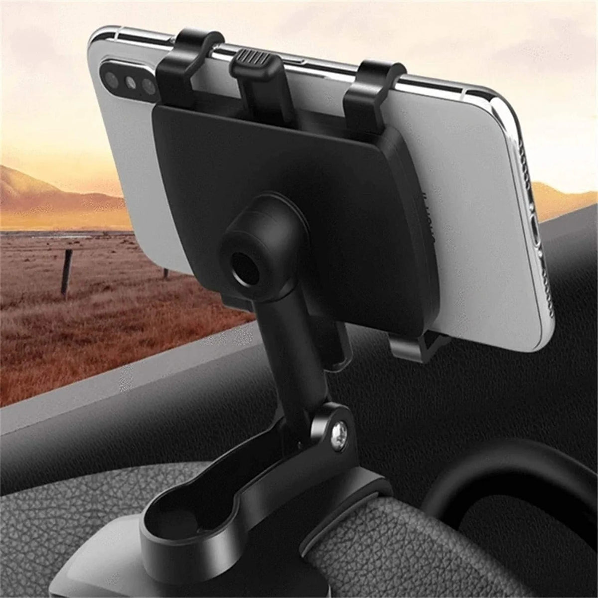 Car Phone Mount Clip-On 360° Rotation