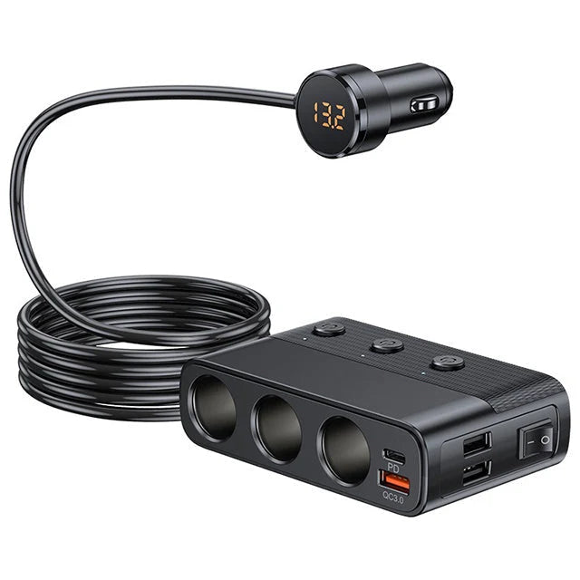 Car Power Adapter 7-In-1 USB & 12V