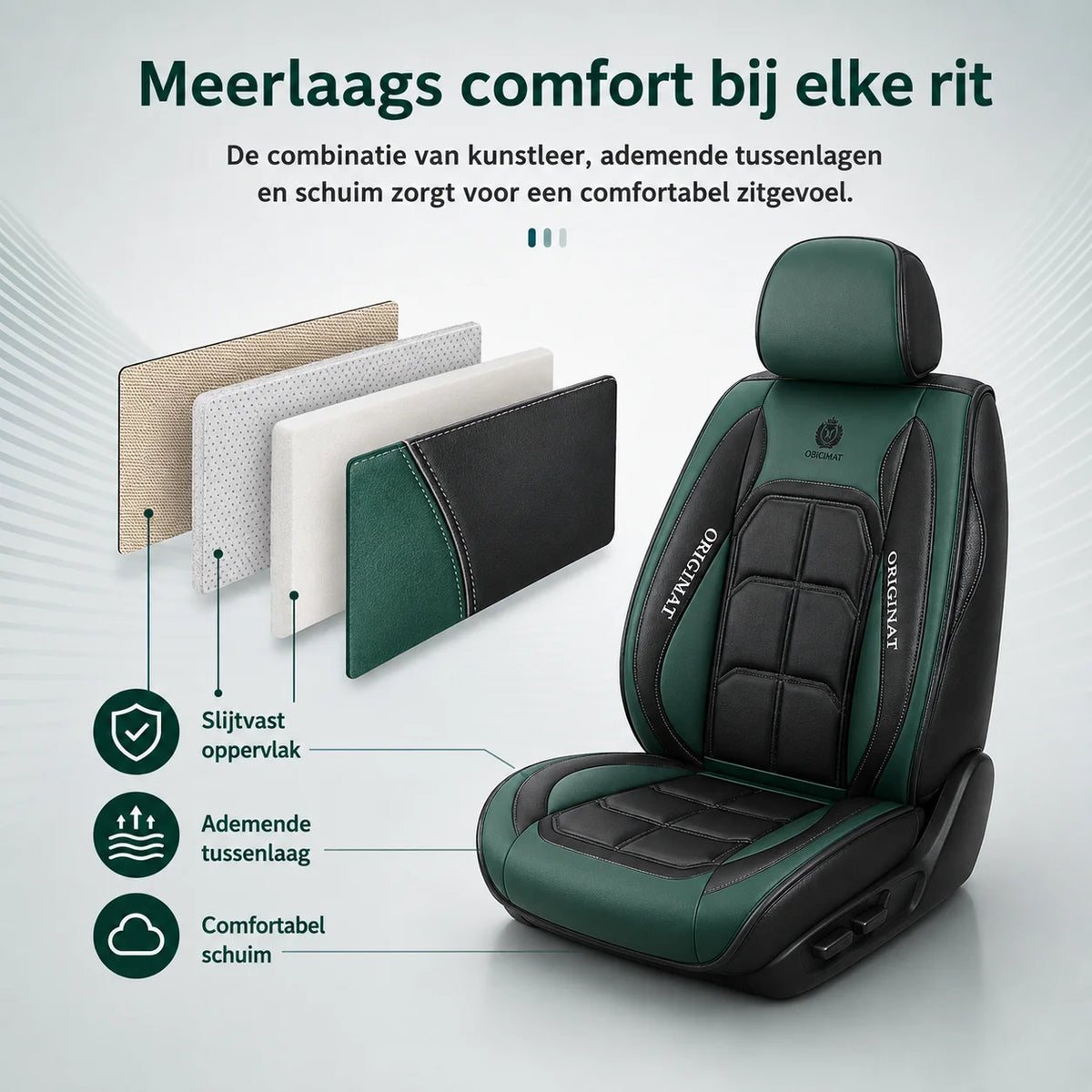 Car Seat Covers Quilted Airbag-Compatible Set of 11