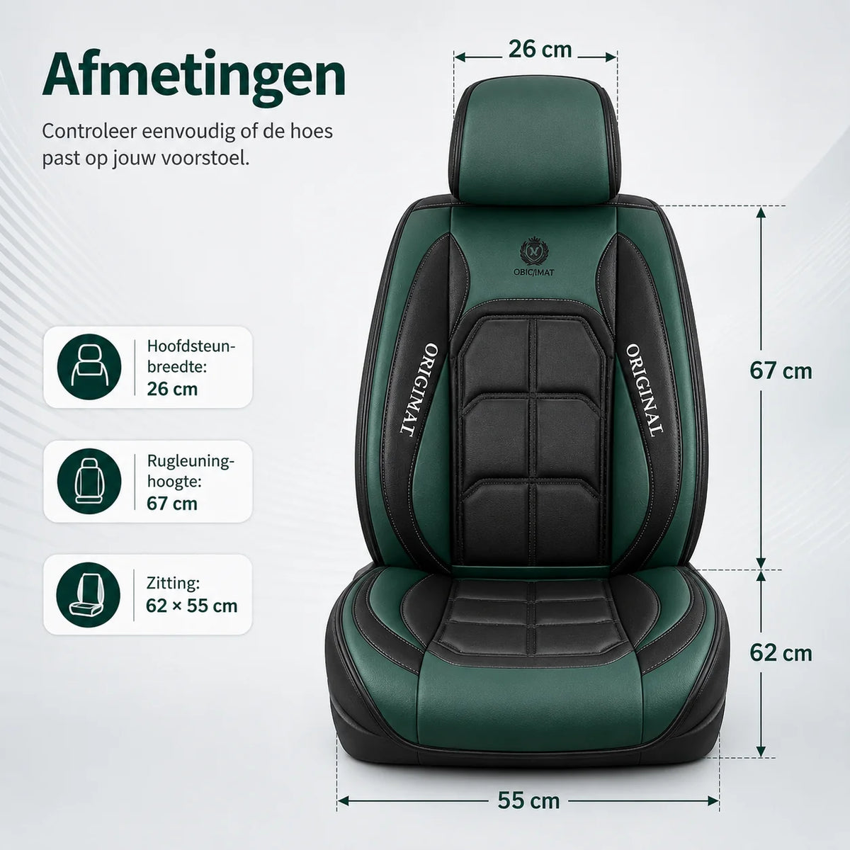 Car Seat Covers Quilted Airbag-Compatible Set of 11