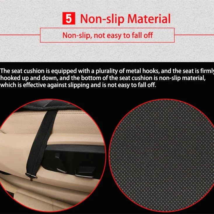 Car Seat Cushion Heated Dual Heat Levels Non-Slip Backing